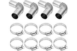 Sporgo 25 mm rura wydechowa ze stali nierdzewnej, złącze kątowe: 4 sztuki, ogrzewanie postojowe ze stali nierdzewnej, wąż odpowietrzający gaz napędowy z 8 opaskami do węża, ogrzewanie samochodowe,