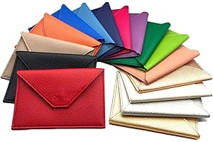 Charmoni - Porte Papiers Voiture - Forme Enveloppe - Pochette Permis De Conduire Carte Grise Assurance Carte d'identité - Cuir - 15x11cm - Femme Homme (Cuir, Rouge)