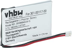 vhbw Batteriersättning för Garmin 361-00117-00, för smartklocka, träningsarmband (180 mAh, 3,7 V, Li-Polymer)