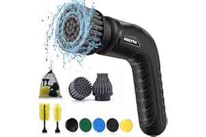 NOLYTH Electric Scrubber Power Spin Scrubber Cordless, Electric Spin Scrubber with 8 Brush Heads 1 Net Bag, Electric Scrubbing Brush 2 Speed, Electric Cleaning Brush for Bathroom Shower Floor Grout