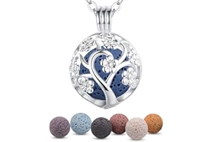INFUSEU Bisuteria Mujer, Colgante Aromaterapia Collar Aroma Plateado Difusor Aceites Esenciales Joyeria Personalizada Joyas De Mujer