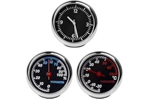 Gereton Mini Classic Car Dashboard Analog Quartz Clock, Thermometer Hygrometer, Boat Decoration