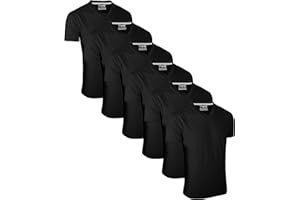 FULL TIME SPORTS® 6er-Pack kurzärmlige T-Shirts mit V-Ausschnitt für Herren, lässige Oberteile mit V-Ausschnitt
