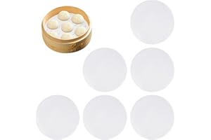 KSBBHDS 6 alfombrillas de cocina al vapor, papel de bambú, alfombrilla de silicona, vaporera de silicona, papel de cocción al vapor, lámina de silicona para cocinar, alfombrilla de cocina de silicona