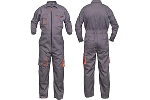 NORMAN Grey Work Wear Men's Dungarees Fitting Suit Overalls Mechanics Overall Protection