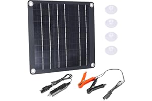 JETHMA 30W 12V Solar Battery Charger, Trickle Charger Maintainer with Built-in Intelligent Charge Controller, IP68 Waterproof Solar Panel for Car, Boat, Marine, RV, Trailer, Motorcycle, Farm Equipment