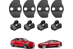 BASENOR 2019-2024 Tesla Model 3 Model Y Cubierta de Cerradura de Puerta Protector de Pestillos Cubierta de Tope de Puerta Juego de 8