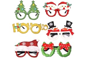 NIWWIN 6 Pieces Christmas Decoration Glasses, Youth New Glasses Decoration Shiny Decoration Parse Dress Fancy Costume Supply Supply Deli Gift