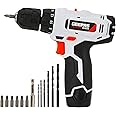 Geepas 12V Cordless Percussion Drill - Hammer Function, Screwdriver with 13 Pcs Drill, 15+1 Torque Setting | No Speed Load 0-550RPM | 1 Year Warranty