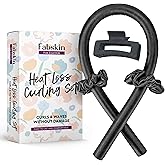 Fabskin Heatless Hair Curler Set For Women | Satin Silk Curling Rod Headband With Hair Clutcher and Scrunchies - Black
