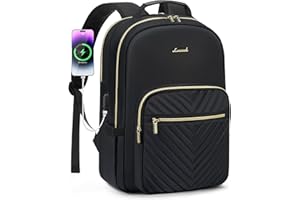 ‎LOVEVOOK LOVEVOOK Rucksack Damen, Groß 15,6 Zoll Laptoptasche Rucksäcke Wasserdicht Schulrucksack Mädchen Teenager Daypacks Schwarz, Elegant Backpack Arbeitstasche für Schule Uni Reise