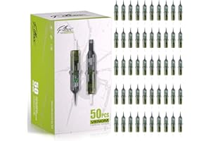 EZ TATTOO EZ Aghi Tattoo Misti - 50pezzi #10 Assortiti (3RL 5RL 7RL 9RL 11RL) Bugpin Round Liner Aghi per Cartucce Tatuaggio per la Macchina per Tatuaggi- Venom