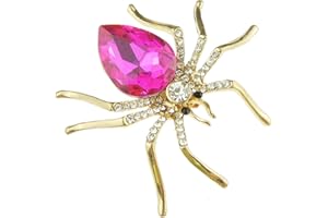 GLAMOUR GIRLZ Sparkly Womens Christmas Party Birthday Gift Saree Scarf Diamante Rhinestone Crystal Fancy Dress Bling Brooch Badge Breastpin Corsage Pin Halloween Animal Insect Spider Boxed