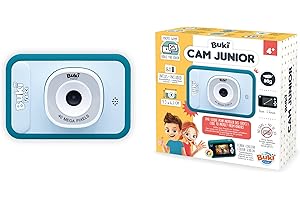 BUKI FRANCE Appareil Photo Enfant 40MP & Vidéo 1080P – Léger 80g, Écran 6cm, Zoom X8, Filtres – sans Jeux, Coque Silicone, Carte SD 16Go, USB-C – Dès 4 Ans