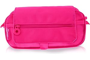 office box Estuche Triple con Tira para Trolley con 3 Grandes Secciones Interiores y Cierre de Cremallera Individual, Horario e identificador (Fucsia)