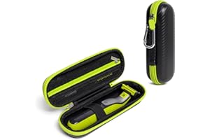 Nincha Kompaktowy trymer podróżny do hybrydowego trymera i golarki Philips Face + Body Groomer QP2724/90, QP2834/70, QP1924/70, QP6531/70, QP4631/90, twardy futerał, limonkowy i czarny