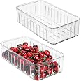 MDesign Aufbewahrungsbox 2er-Set – Transparent/grau, Mit Deckel Und Griffen, BPA-frei, Für Kühlschrank Und Küche