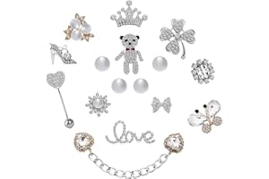 YOLEV 16 Pezzi Scarpe di Strass con Fori di Strass di Perle Scarpe Zoccoli Bracciali Uomo e Donna Zaini Accessori Fai da te