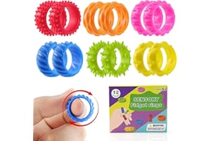 Gezimetie 12 Stück Fidget Ringe Sensorik Spielzeug für Kinder & Erwachsene – Anti Stress Autis-mus AD-HD Beruhigend Toys, Leise Fidget Toys für Angstabbau