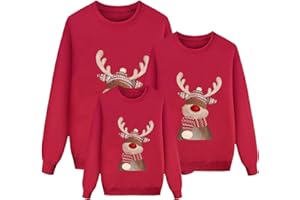 GENÉRICO Jersey Navideño Familia,SuéTer Manga Larga Cuello Redondo Tops Pullover Mujer Hombre Niño Sudaderas Navidad Christmas Sweater Ropa Navidad Familia SuéTer Invierno Christmas Suéter Jerseys Navideño