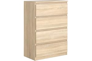 meble masztalerz Komoda Sonoma 70 cm Matowa z 4 szufladami - 70x102x39 cm - Komoda do salonu, sypialni - Szafka z szufladami - Komoda z szufladami