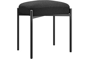 YMYNY Poggiapiedi Ottomano, Sgabello Poggiapiedi Teddy, Sgabello Rettangolare Con Gambe in Metallo per sedia, Soggiorno, Divano,Ingresso, Camera da letto 37 × 29 × 46CM Nero HBD034B