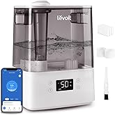 LEVOIT Top-Fill 6 l hava nemlendirici, Wi-Fi 28 dB uygulama ve Alexa kontrol&uuml;, araba ve uyku modu, ultra sessiz 55 saat ultra