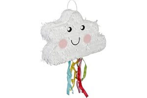 Relaxdays Pignatta Nuvola, Piñata Vuota da Appendere e Riempire, Gioco da Festa Compleanno, Bambini e Adulti, Colorato, Cartone, Carta, 28 x 40 x 10 cm