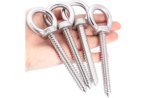 OHIYO Heavy Duty Eye Hooks 4Pack 5Inch M10 Self Tapping Eyelet Screw Load Capacity 700LBS Heavy Duty Screw in Eye Hooks for Hammock Stand, Swing Chair, Yoga, Heavy Indoor & Outdoor Uses