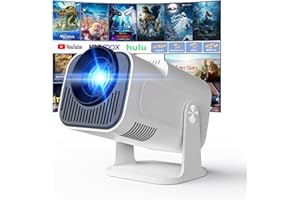 GENERIC App intégrée - Vidéoprojecteur 4K 1080P, Mini Projecteur Portable Android TV WiFi 6 BT 5.4, Projecteur Full HD 1080P Compatible Con HDMI/TV Stick/Ordinateur Portable - Blanc