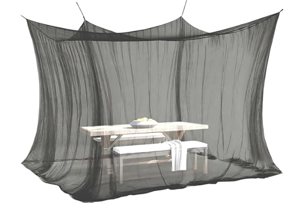 ELEGANCIO Moustiquaire pour l'intérieur et l'extérieur, 300 x 300 x 250 cm, 220 mailles, taille XXL, pour tente, caravane (noire)