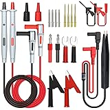 Cleqee Multimeter Test Leads Kit 21PCS Electrical Test Cables with Alligator Clips Test Hook Clips SMD Test Probe Tweezer Lea