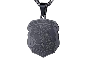 FaithHeart wisiorek Święty Michał archanioł policyjny naszyjnik, święty patron spadochroniarzy, naszyjnik personalizowany, wisiorek z modlitwą Michael Skydiver duchowy talizman dla strażaków, dla mężczyzn