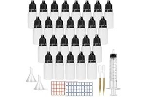 DONQL 26 Flaconi per Collirio, Bottiglie Contagocce da 10 ml, Flaconi da Viaggio, Bottiglie Plastica Riutilizzabili, Flaconcini Dosatori Riutilizzabile, Flaconi Vuoti per Liquido, Glicerolo DIY