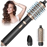 HyAdierTech Hot Air Brush, Rotating Hair Dryer Brush, 800W Thermal Brush, 3 in 1 Interchangeable Straightening Brush, 2 Tempe