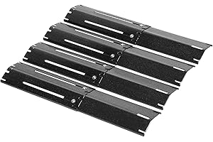 Denmay 92381 Deflector de calor universal de acero Porclain para Fire Mountain, Char-Broil, CosmoGrill y otros modelos de parrilla, barras de sabor a tienda de calor que se extienden de 30,48 a 76,2cm