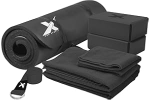 XN8 SPORTS Xn8 Yoga Starter Set - 6-Piece Yoga Mat Set Included NBR Pilates Mat, Stretching Block, Yoga Towels & Yoga Strap - Complete Yoga Starter Kit for Beginners