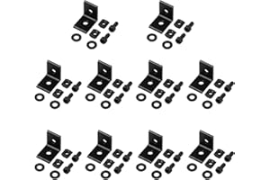 EYPINS 10x Wsporniki montażowe czarne 2020 seria do profili z rowkiem 6 mm, profil aluminiowy rogowy, złączka narożna z nakrętkami podkładki, śruby mocujące M5 x 12 mm