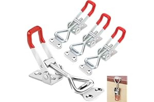 JINSION 4 pièces Loquet à Bascule, Fermeture à Levier, Loquet de Serrage Réglable, Sauterelles Bascule Pince, Capacité de Maintien 100 kg, pour Fixation et Serrage, pour Armoires, Portes, Valises