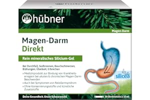 hübner® Magen-Darm Direkt – 30 Direktsticks á 15ml für unterwegs, vegan, geschmacksneutral, ohne Zusätze, mit hoher Bindungsfähigkeit für Krankheitserreger & Giftstoffe