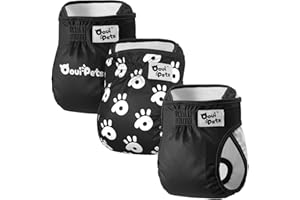 Ooui Pets 3-Pack Resuable Dog nappies female and male | Highly Absorbent Dog period pants, Adjustable, Eco-Friendly | Washable Dog Diapers Female, Chic & Incontinence Solution (Size XL)