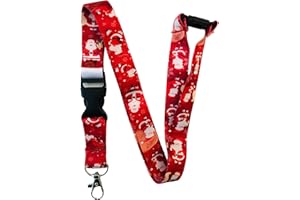 PAC Supplies Global Red Christmas Santa Lanyard With Safety Breakaway & Detachable Buckle Clip