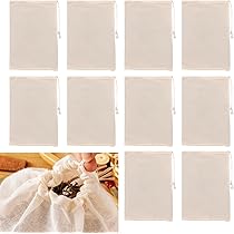 Sacchetti Di Cotone In Mussola - 6 Pezzi 40x50 Cm, Per Filtrare Vino, Formaggio E Tè - Foto 3