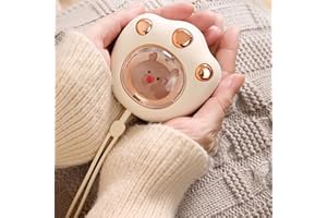 BestAlice Chauffe-mains rechargeables, chauffe-mains en forme de patte de chat, mignon et réutilisable, chauffe-mains électrique à chauffage rapide, cadeau pour homme et femme, blanc