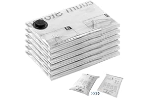 UNIKEEN Bolsas de Almacenamiento al Vacío, 6 Piezas Bolsas Envasar Vacio Ropa Reutilizables Compresion Viaje Ahorra Espacio Sacos Vacuo para Cama Edredón Almohada Manta Maleta (70x50cm)