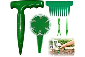 SANLIUSANJIU Sämaschine – Pflanzhilfe, Pflanzlocher, Pikierstab, mit Messskala Pflanzhilfe für Blumenzwiebeln, für Saatgut Sämlinge die Gartenbepflanzung Vermehrung