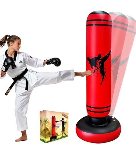 Sacco Da Boxe Gonfiabile Per Bambini 167 Cm Con Guantoni | Per Karate, Taekwondo E MMA