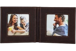 Hiram Läder bildram retro läder handgjord vikbar dubbel fotoram för bord dekorativ design heminredning