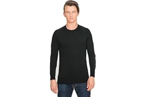 Brass Monkeys - 100% Pure Merino Wool - Long Sleeve Base Layer - New Zealand Made - Warm Mens Thermal Top - Perfect for Outdoor Sports - Black
