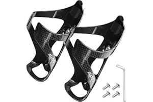ALLTOO 2PC Ultra-light carbon fiber bicycle bottle cage, high-strength aerodynamic design, suitable for road, mountain bike and gravel bikes, durable and lightweight cycling accessories (Glossy)